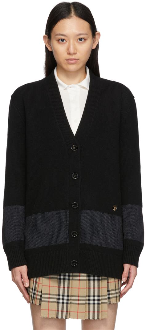 merinowolle burberry|Wool Cardigan in Black .